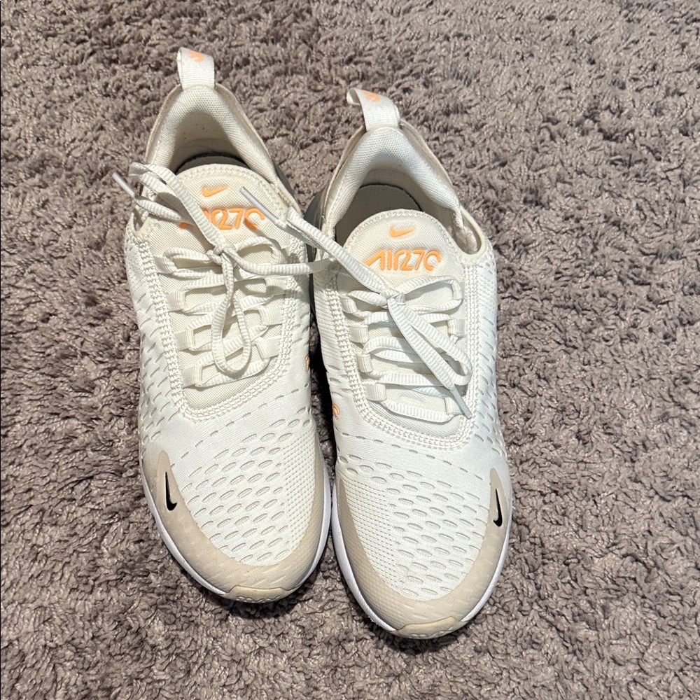 Nike Air Max 270 Cream and Orange Sneakers